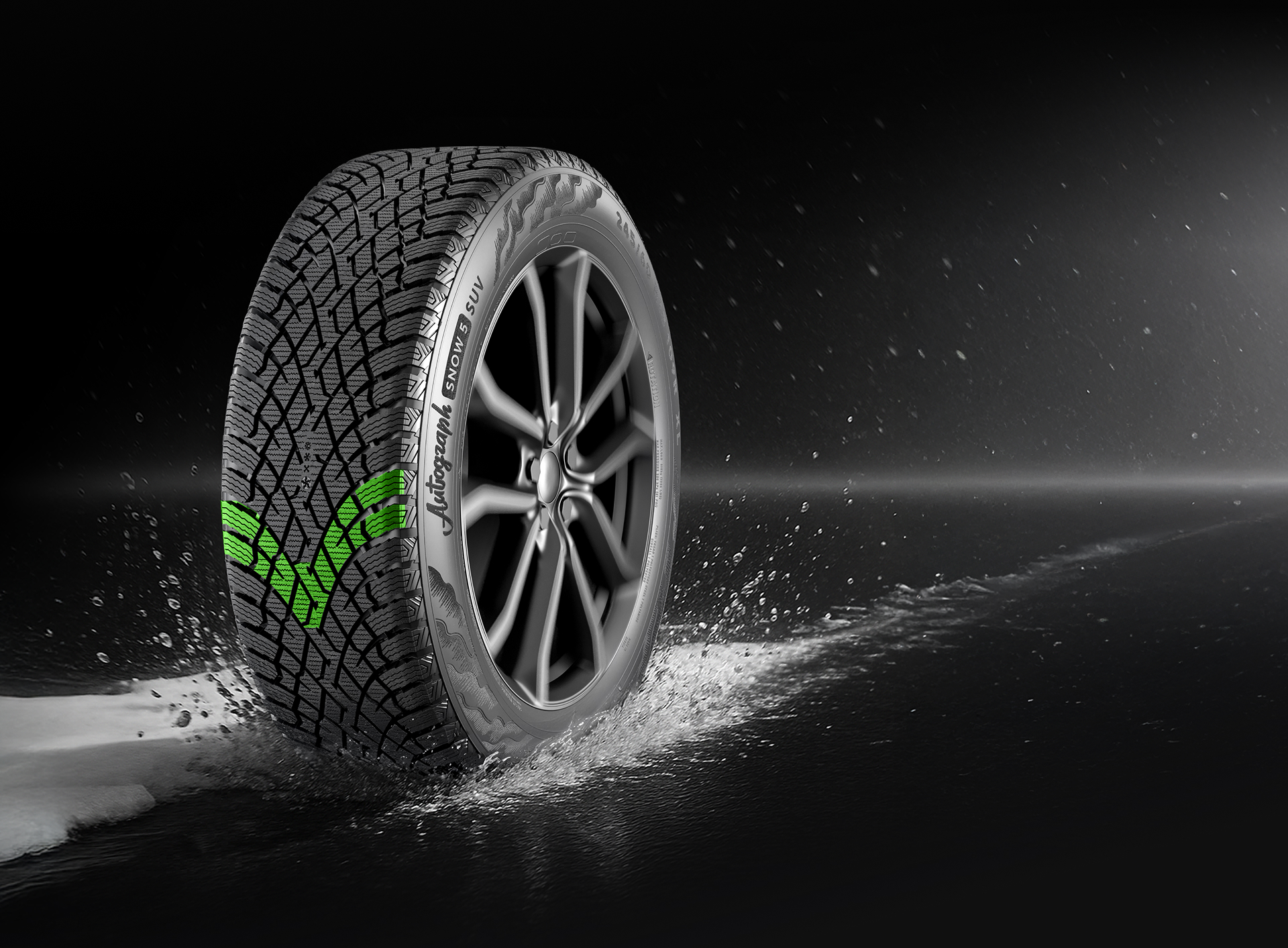 Удлиненная V-образная форма рисунка протектора