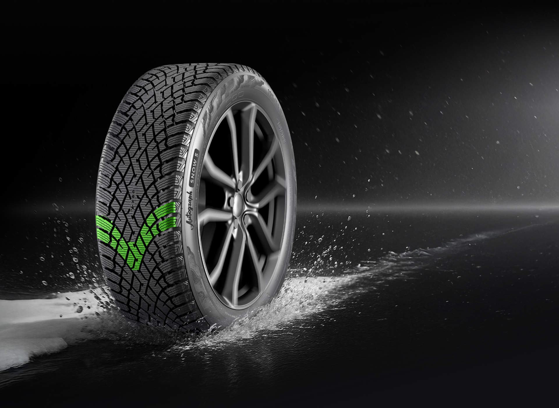 Удлиненная V-образная форма рисунка протектора